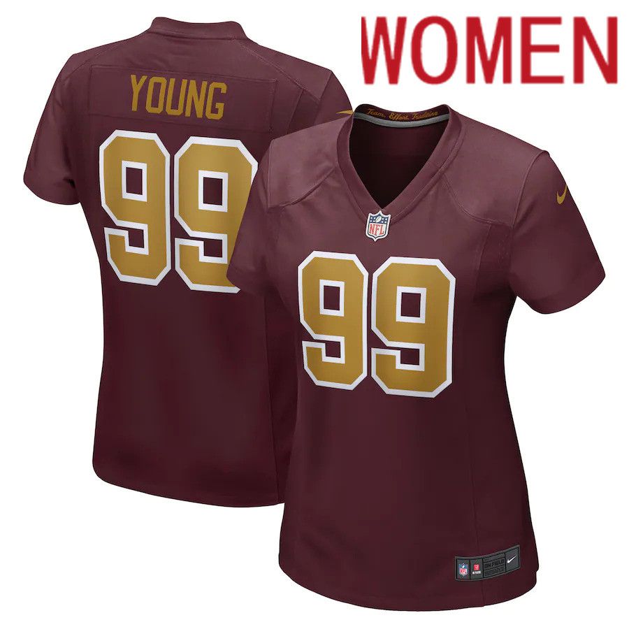 Cheap Women Washington Redskins 99 Chase Young Nike Burgundy Alternate Game NFL Jersey